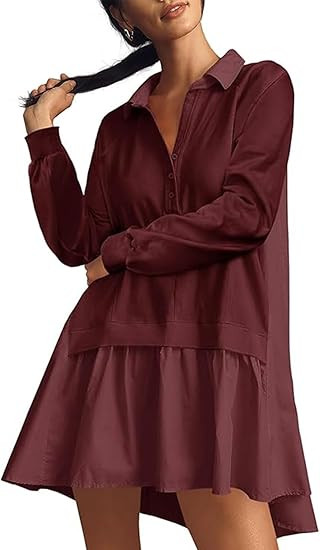 Yuemengxuan Women Sweatshirt Dress Y2k Knit Oversized Sweatshirts V Neck Long Sleeve Pullover Top... | Amazon (US)