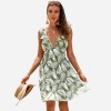 Click for more info about Women's Leafy Sleeveless Ruffle Trim Knee Length Dress - Cupshe