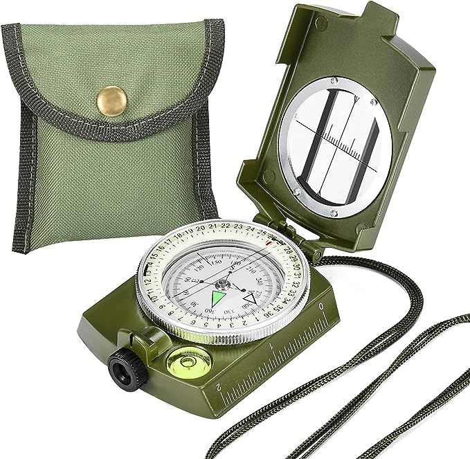 Military Lensatic Sighting Compass Survival with Carrying Bag, Compass for Hiking,Waterproof and ... | Amazon (US)