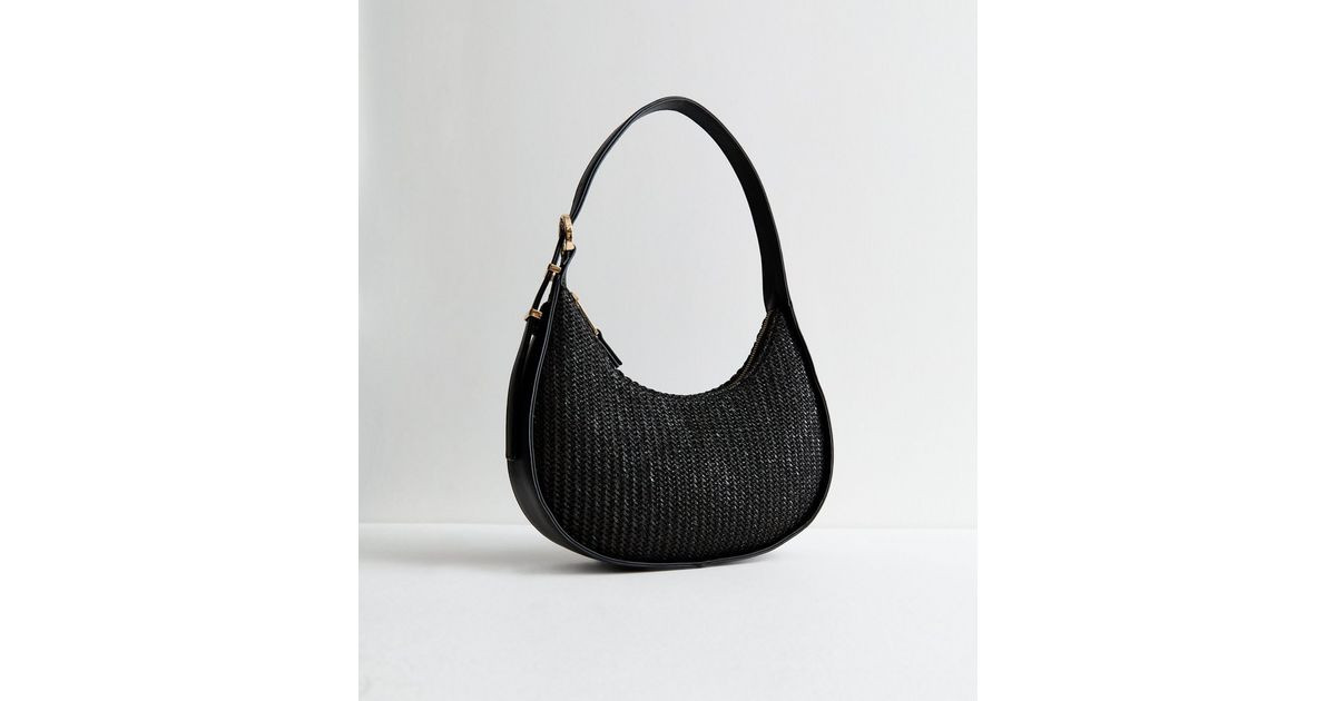 Black Raffia Shoulder Bag | New Look | New Look (UK)