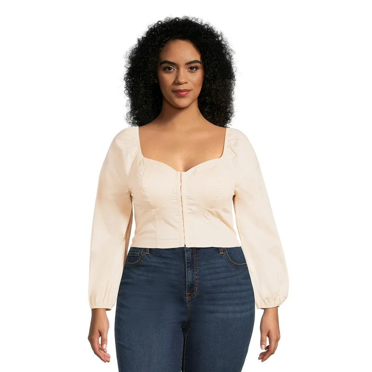 Madden NYC Junior Plus Size Corset Top with Foam Bra Cups | Walmart (US)