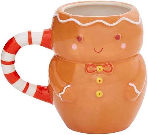 Amazon.com: Gingerbread Man Christmas Mug for Kids or Adults - Large Ceramic Coffee or Hot Cocoa ... | Amazon (US)