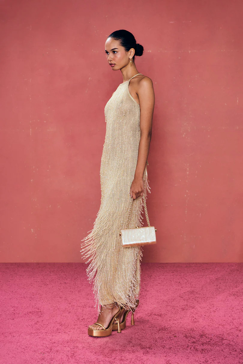 ZION KNIT GOWN - LIGHT GOLD | Cult Gaia - US