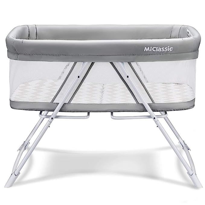 MiClassic All mesh 2in1 Stationary&Rock Bassinet One-Second Fold Travel Crib Portable Newborn Bab... | Amazon (US)
