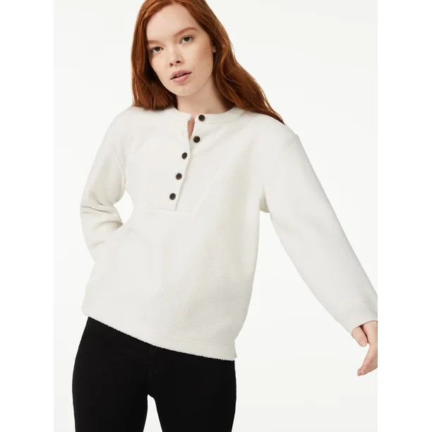 Free Assembly Women's Teddy Henley Top - Walmart.com | Walmart (US)