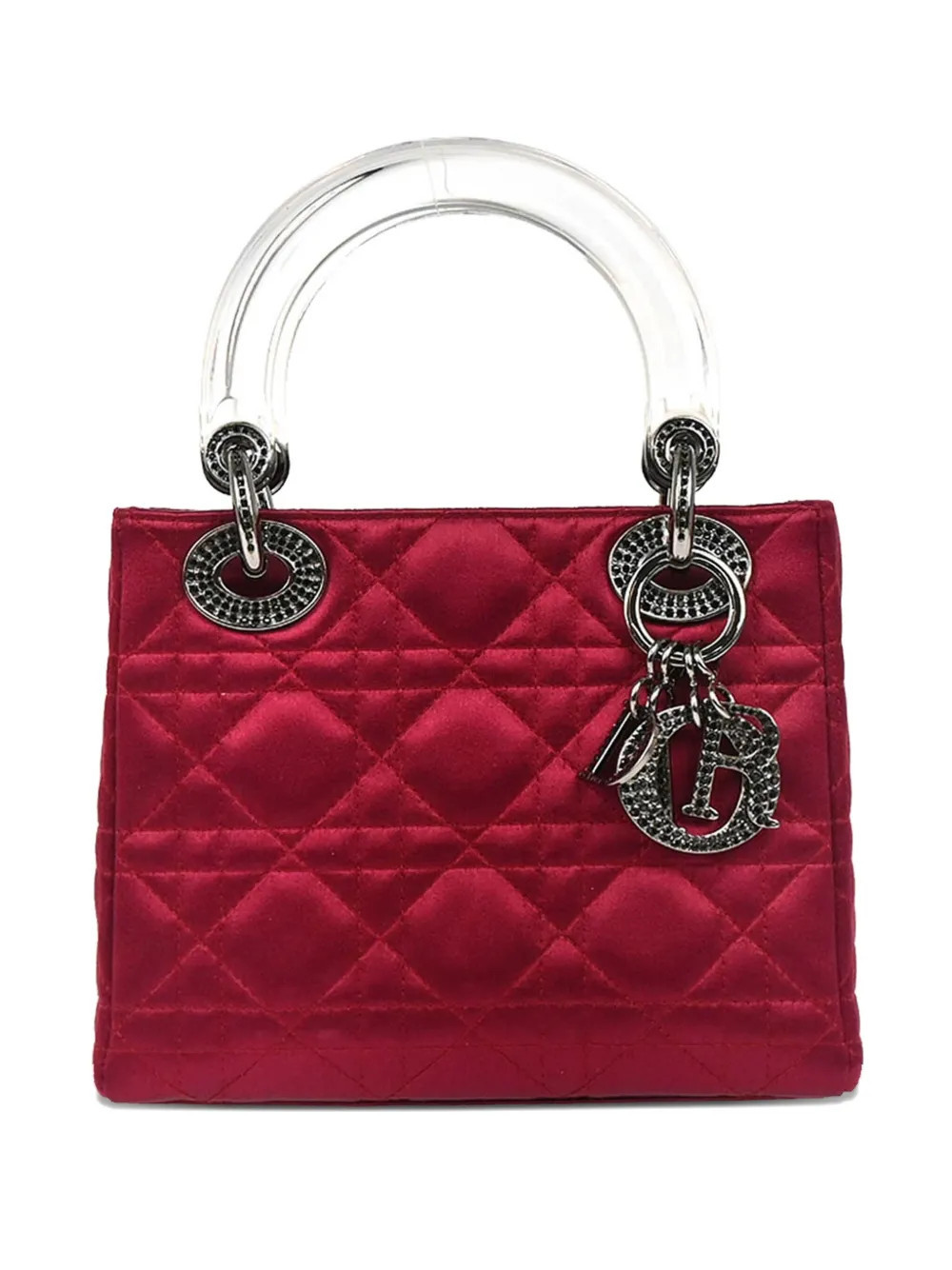 Christian Dior Pre-Owned 1999 Lady Dior satin handbag - Red | Farfetch Global