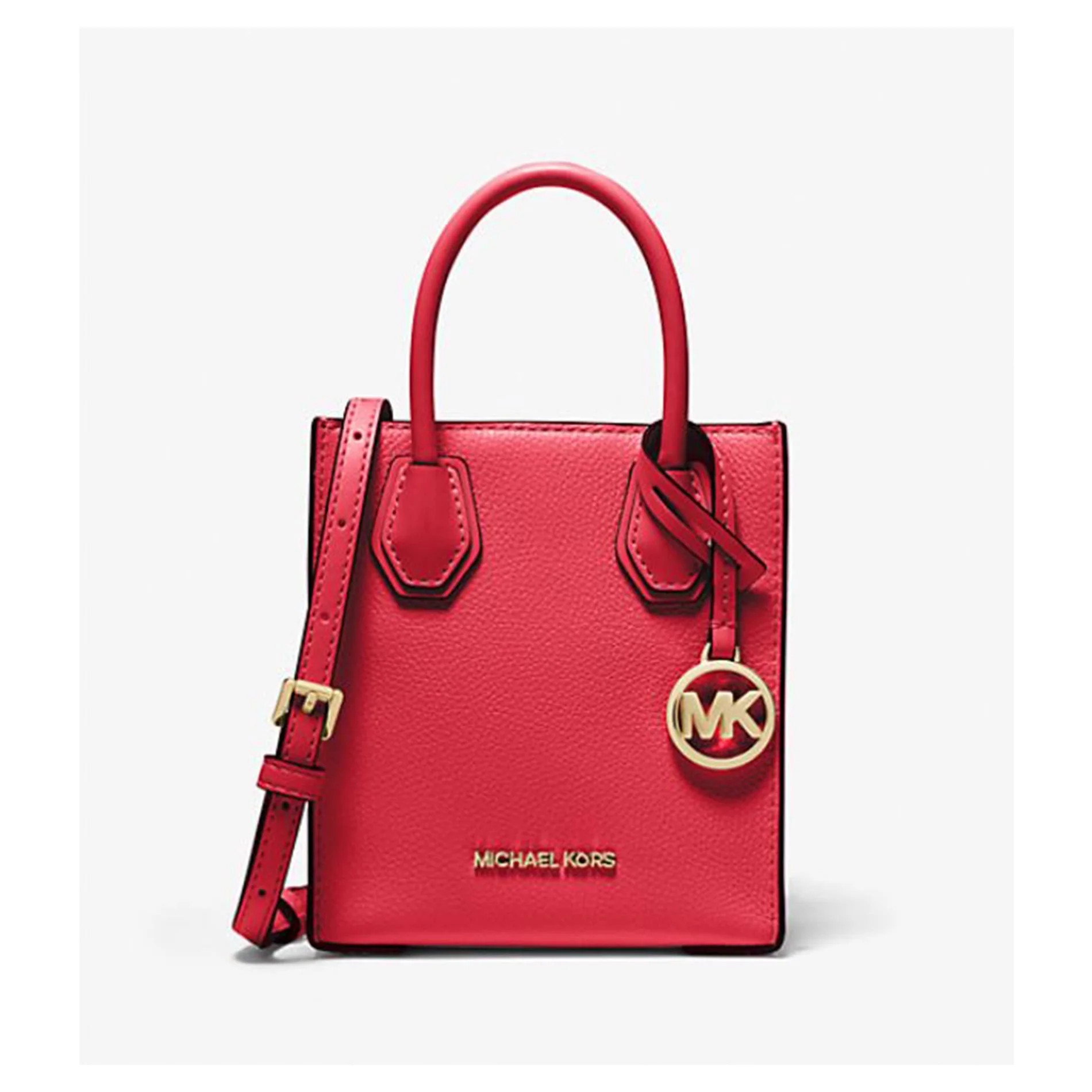 Michael Kors Womens Mercer Extra-Small Pebbled Leather Crossbody Bag (Bright Red) 35H1SM9C0L-Bred... | Walmart (US)