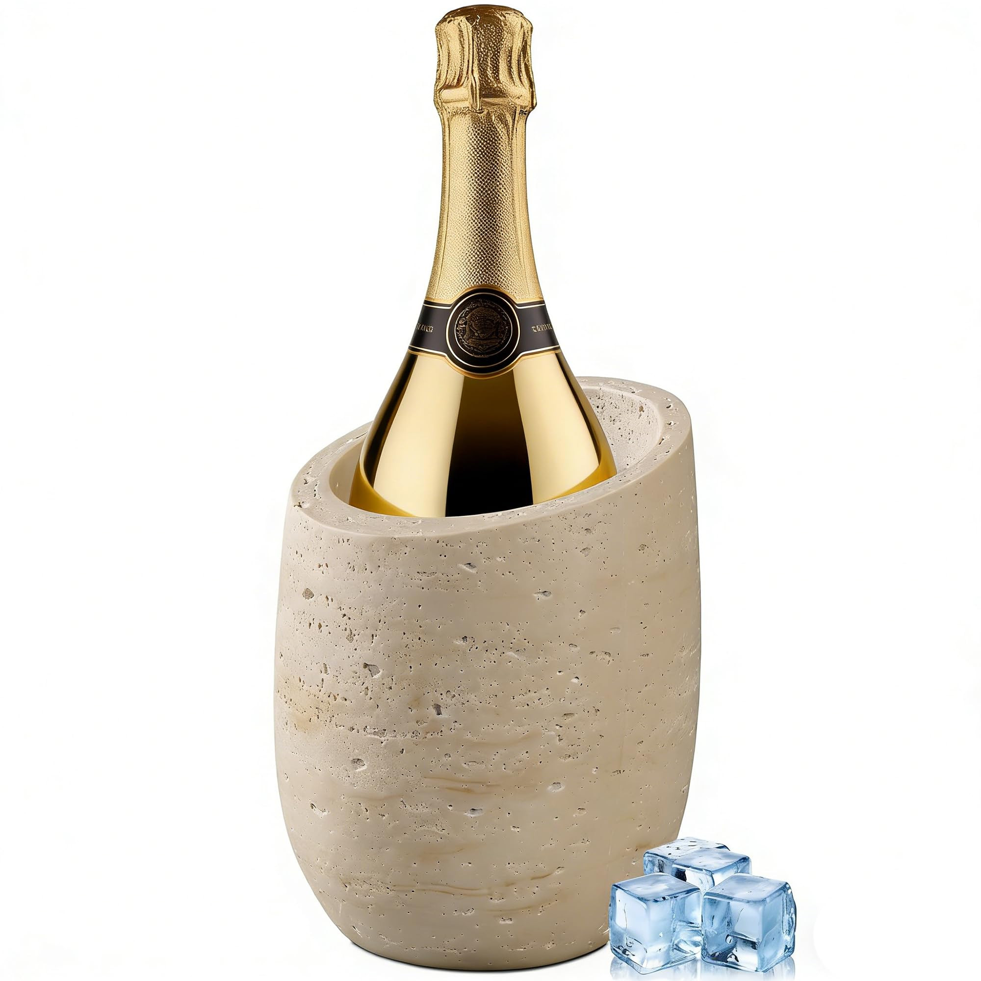 Natural Travertine Textures Wine Chiller Bucket – 750ml Resin Cooler for Wine & Champagne Bottl... | Amazon (US)