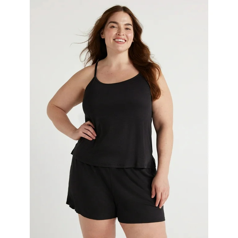 Joyspun Women's Ribbed Knit Sleep Camisole, Sizes S to 3X | Walmart (US)