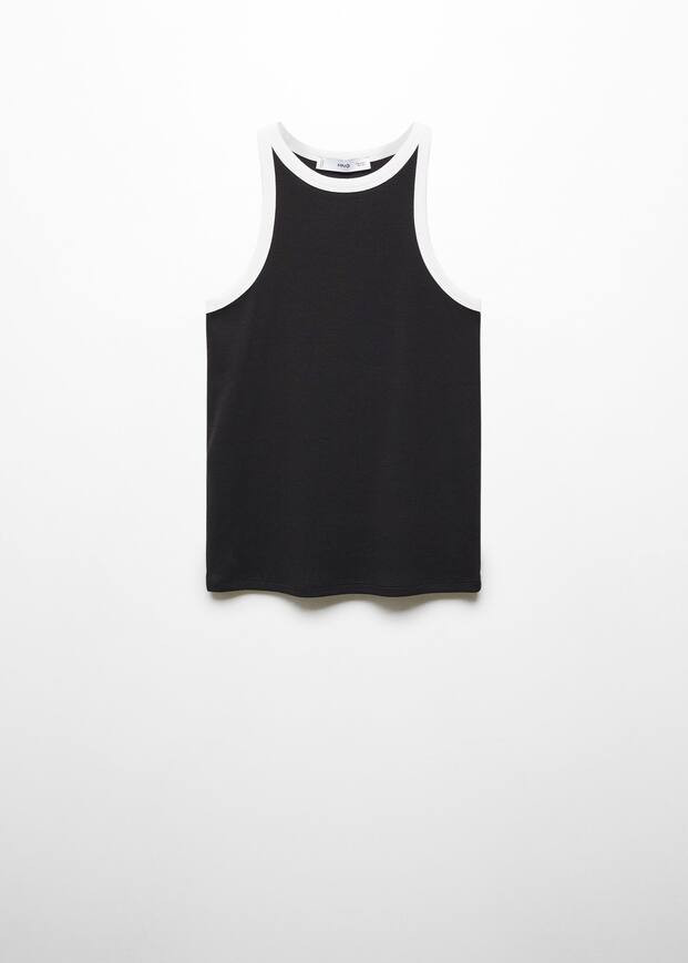 Contrast trim top -  Women | Mango United Kingdom | MANGO (UK)