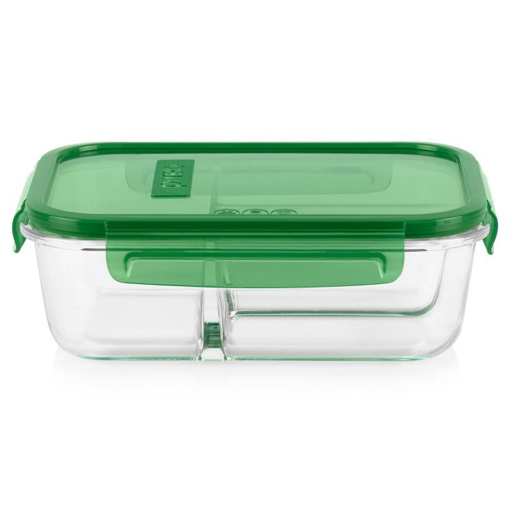 Pyrex 4.1 Cup 3 Compartment Rectangular MealBox Glass Food Storage Container | Target