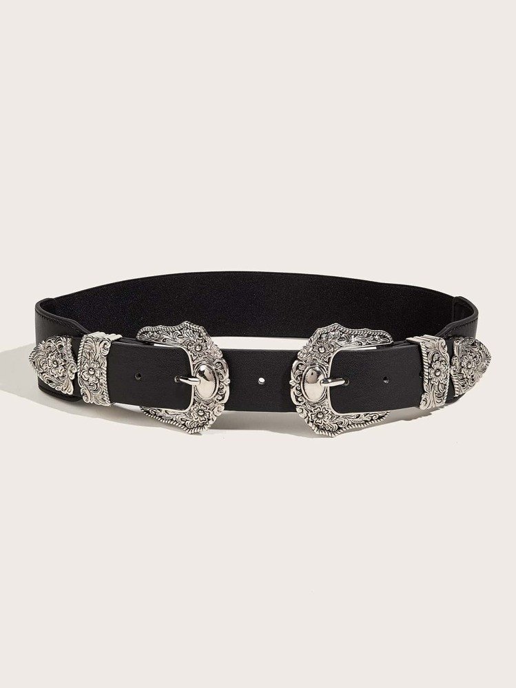 Boho 1pc Women's Western Cowgirl Style Elastic Double-Breasted Waistband Belt For Daily Wear Hall... | SHEIN