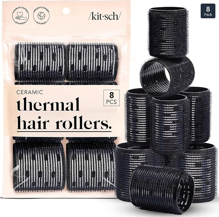 Kitsch Ceramic Thermal Hair Rollers for Women – Self Grip Hair Curlers for Heatless Curls Overn... | Amazon (US)