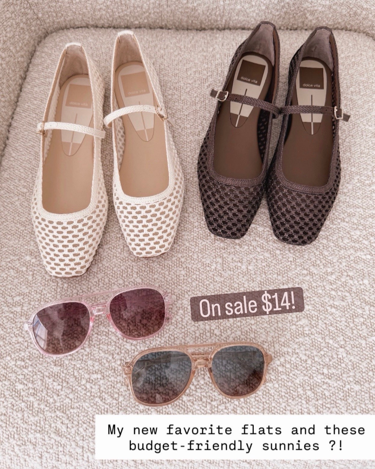 These flats have quickly become my new favorite and I grabbed them in two colors. Paired with these budget friendly sunnies that are currently on sale, they’re such an easy everyday combo.

mesh mary jane flats, neutral flats for spring, brown flats women, cream flats outfit, affordable sunglasses women, budget friendly accessories, casual chic everyday style, spring accessories women

#LTKSpringSale #LTKspringtrends #LTKSeasonal