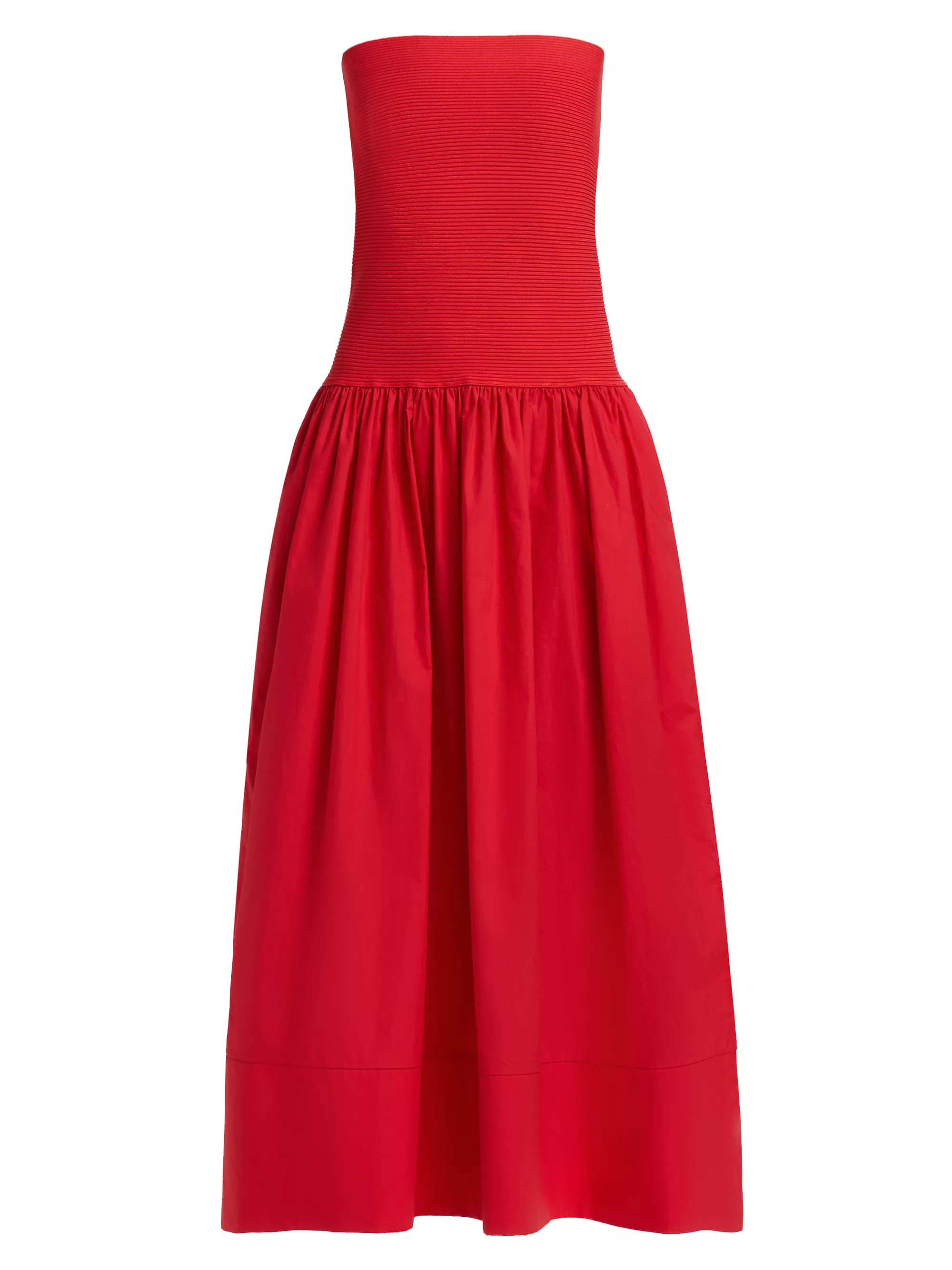 Glasbury Tube Top Cotton-Blend A-Line Midi-Dress | Saks Fifth Avenue