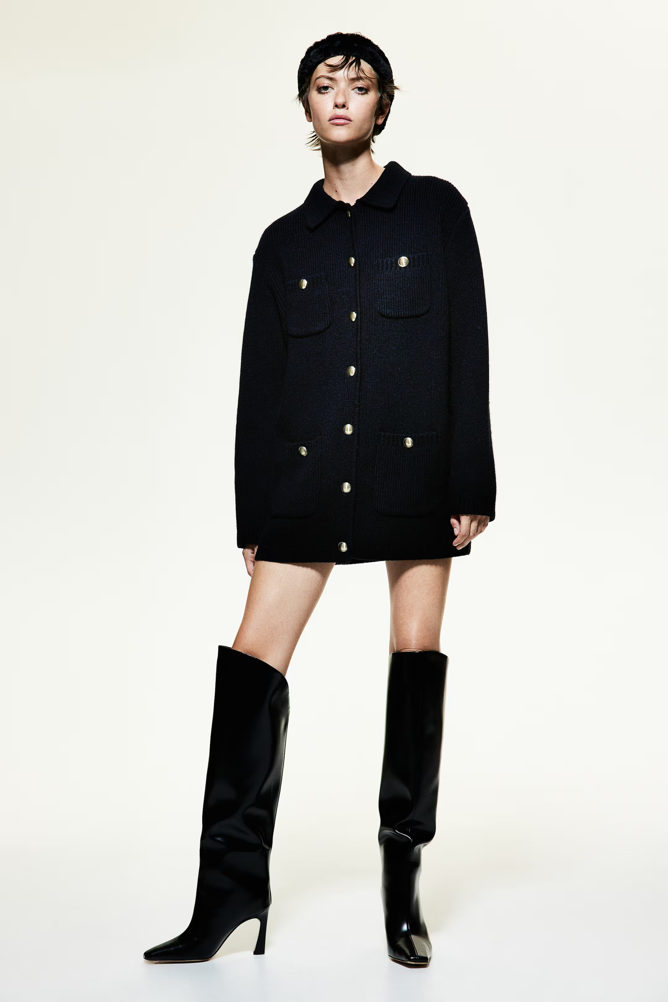 Rib-Knit Wool Cardigan - Black - Ladies | H&M US | H&M (US + CA)