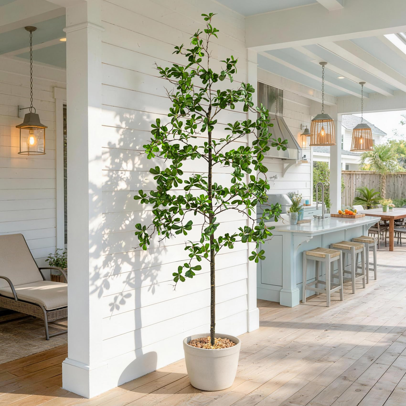 6ft Artificial Black Olive Tree, Tall Faux Olive Trees with White Pot Real-Touch Leaves Floor Art... | Amazon (CA)