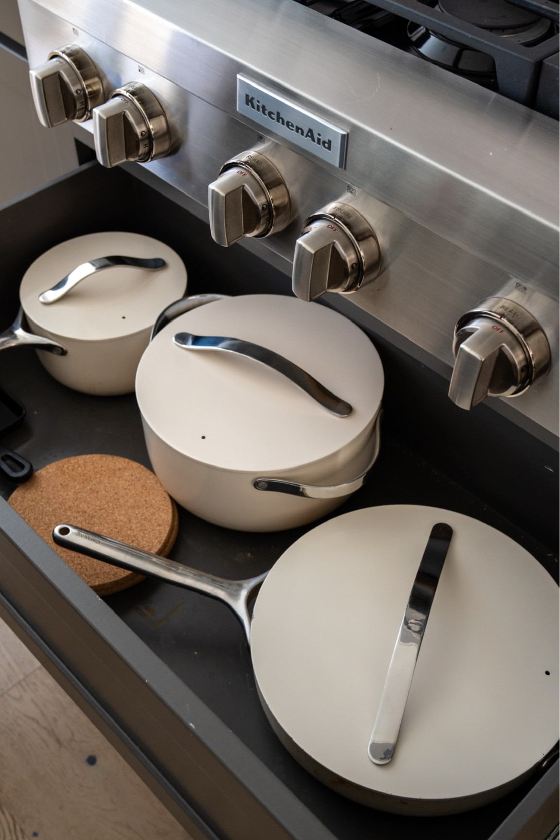Our pots set from Caraway!