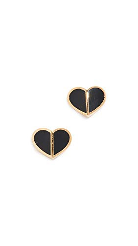 kate spade new york Heritage Spade Small Heart Studs, Black, One Size | Amazon (US)