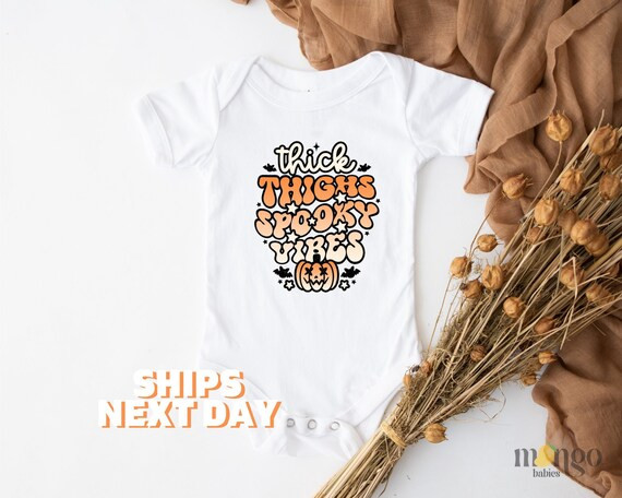 Thick Thighs Spooky Vibes Onesie®  Funny Retro Halloween - Etsy | Etsy (US)