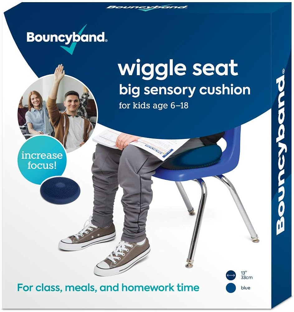 Bouncyband – Wiggle Seat – Blue, 13” D – Large Sensory Cushion for Kids Ages 6-18+ – Pr... | Amazon (US)