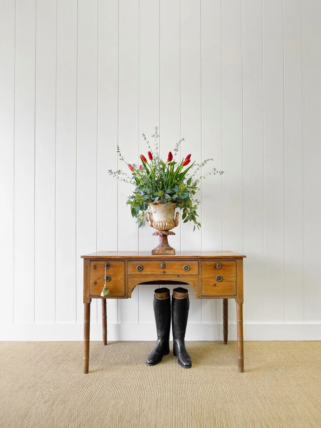 A Regency Table With Faux Bamboo Legs and Charming Green Pin - Etsy | Etsy (US)