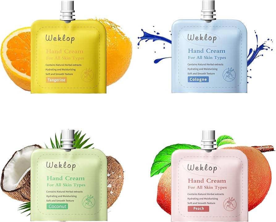 4 Pack Natural Moisturizing Travel Size Hand Cream, Protection for Dry Cracked Hands, Cute Packag... | Amazon (US)
