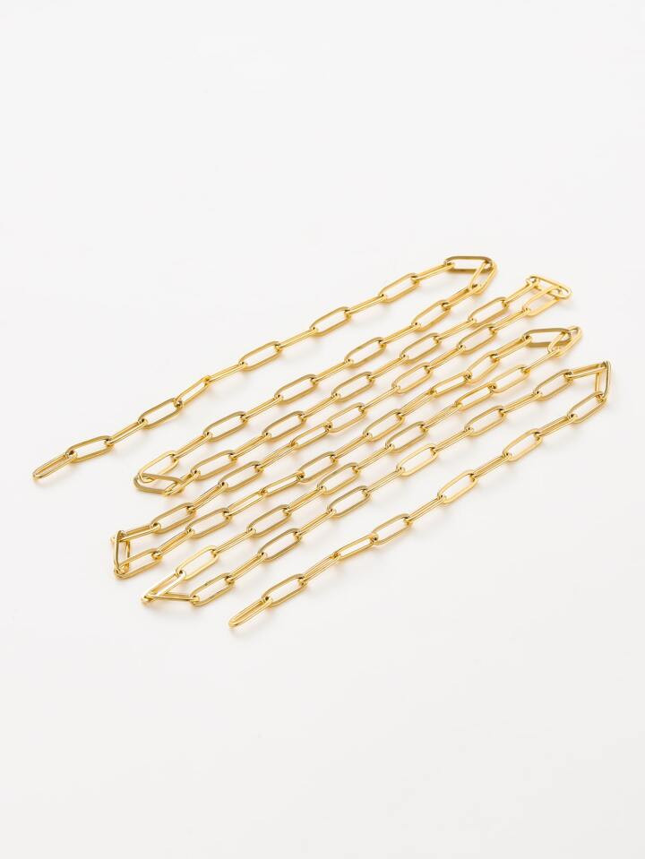 1m Stainless Steel Flat Curb Chain, 1.0*4*12mm, Gold | SHEIN USA | SHEIN