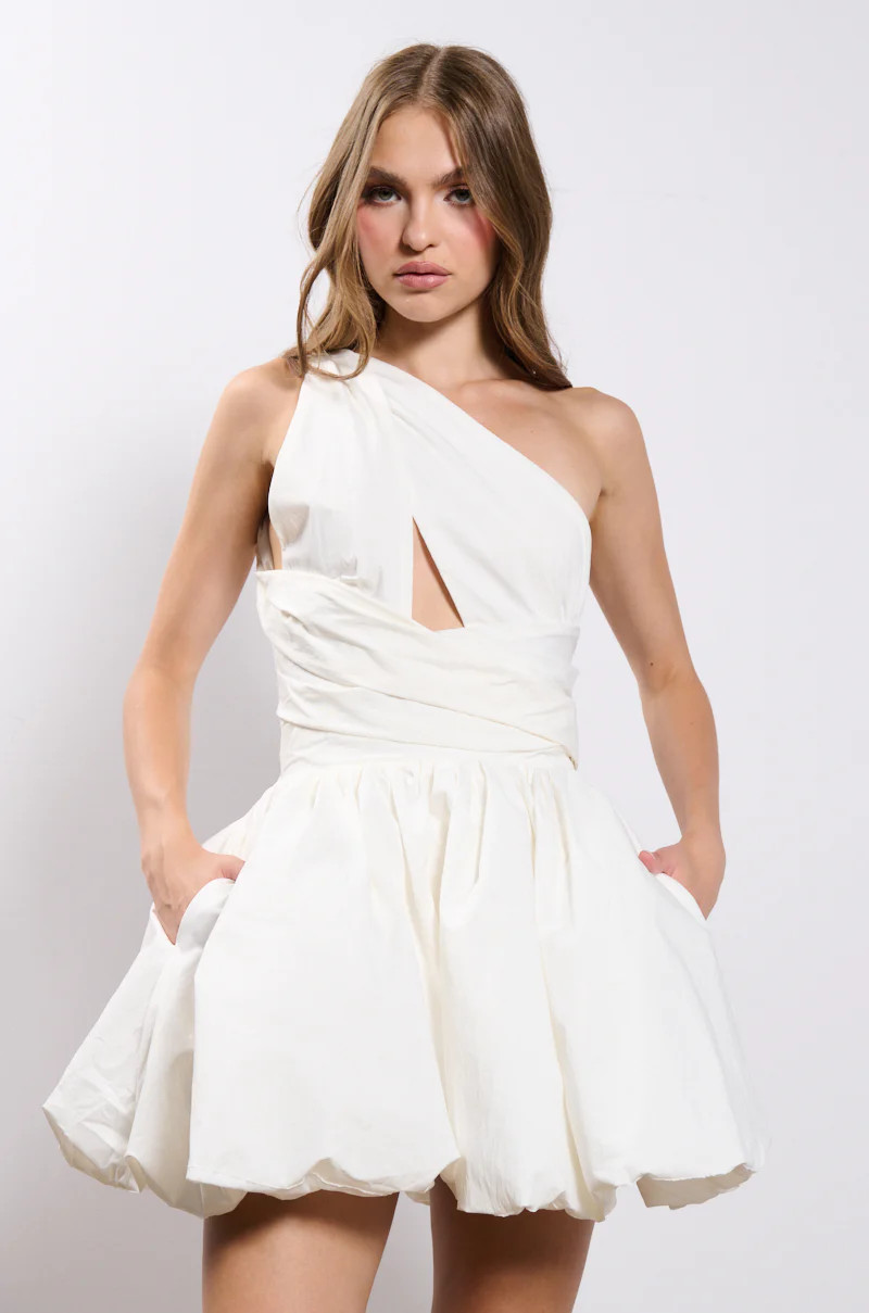 PRETTY IN POPLIN STRAPPY MINI DRESS | AKIRA