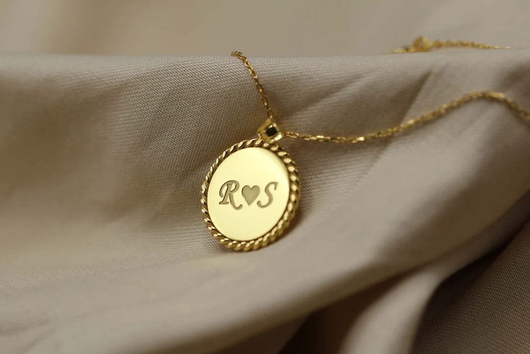 Coin Name Necklace Coin Pendant Necklace Custom Name Engraved Coin Necklace Mother Day Gift Perso... | Etsy (US)