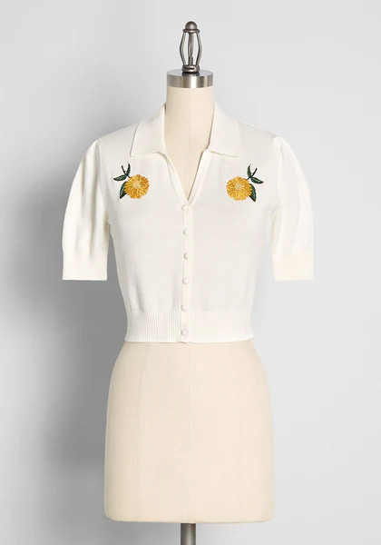 Marigold Medalist Embroidered Knit Top | ModCloth