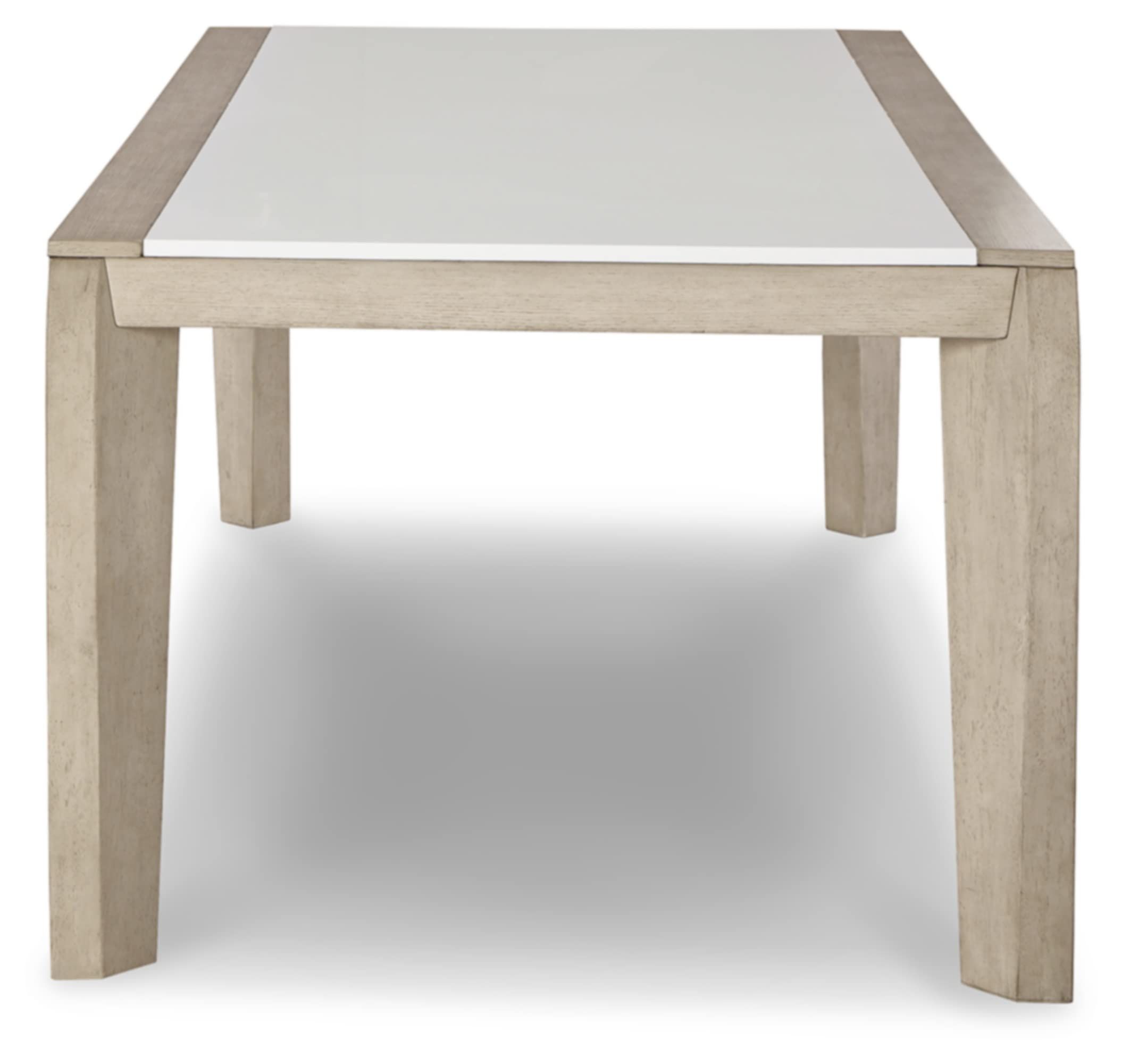 Signature Design by Ashley Wendora Contemporary Dining Table with Acrylic Insert, White & Beige | Amazon (US)