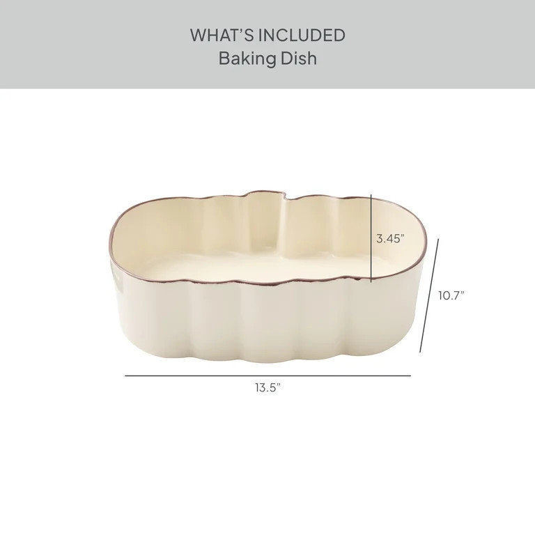 Better Homes & Gardens 10" x 13" Cream Figural Pumpkin Stoneware Baking Dish | Walmart (US)