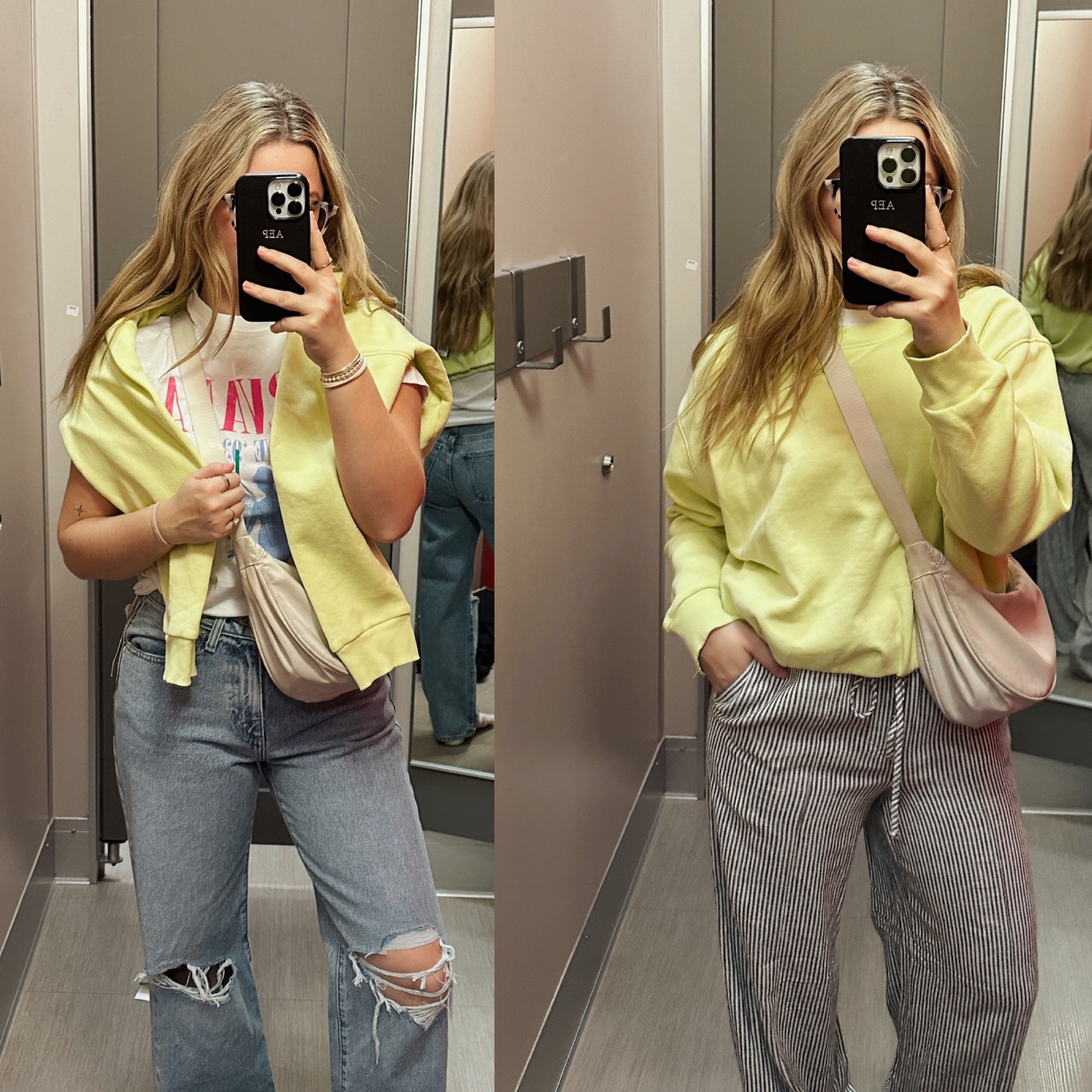 1 sweatshirt, 2 ways. Loving target’s new spring line pieces and colors! I paired it with these 90’s fit jeans and trending stripe linen pants for the perfect casual day look  

#LTKSeasonal #LTKSpringSale #LTKfindsunder50