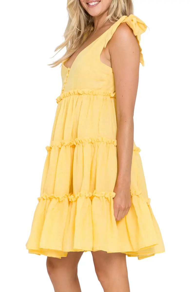 Tiered Tie Shoulder Minidress | Nordstrom