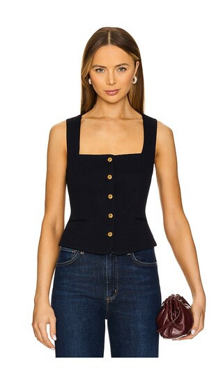 Rag & Bone Mariana Textured Vest in Navy. - size 0 | Revolve Clothing (Global)
