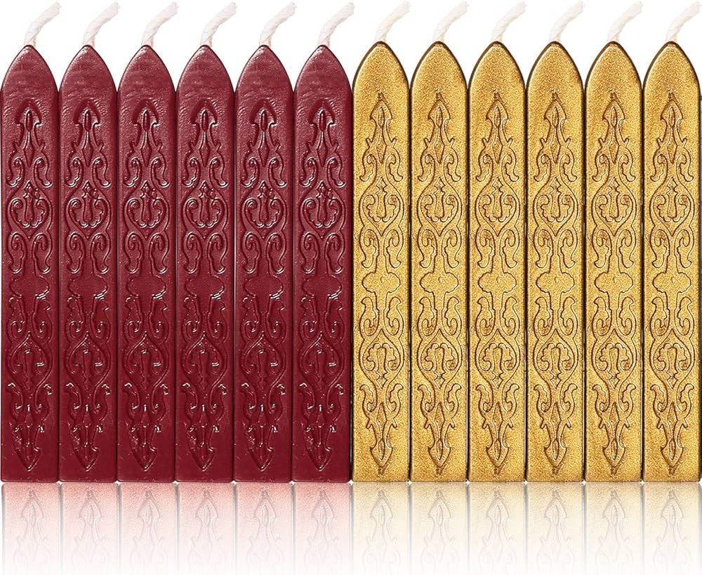 Bememo 12 Pieces Sealing Wax Sticks with Wicks Antique Fire Manuscript Sealing Wax for Stamp(Flas... | Amazon (US)
