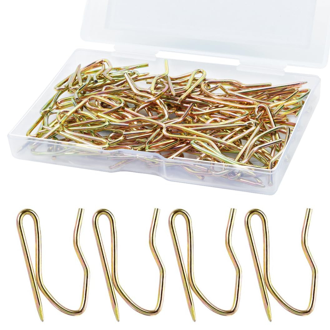 Metal Curtain Hooks, 58PCS Drapery Hook Pins 1.2 Inch Stainless Steel Pin-on Hooks for Window Cur... | Amazon (US)
