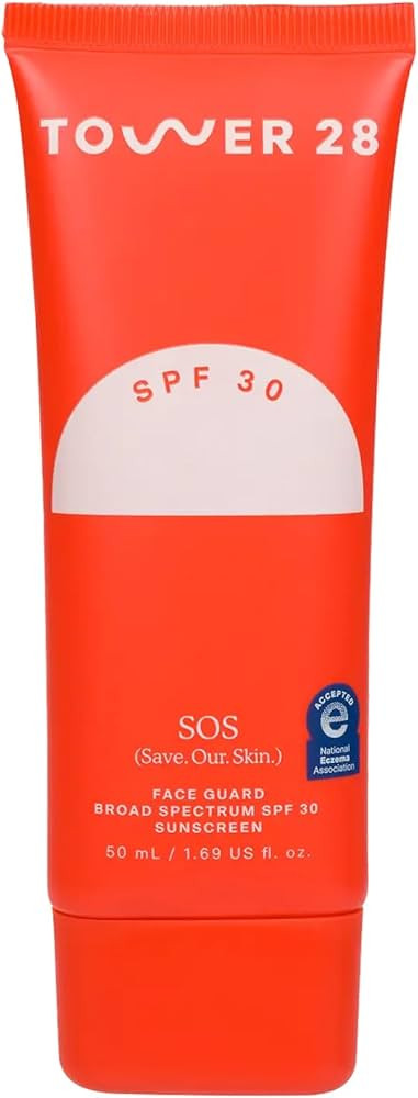 Tower 28 SOS FaceGuard SPF 30 - Broad Spectrum Mineral Sunscreen for Face with Ceramides for Sens... | Amazon (US)