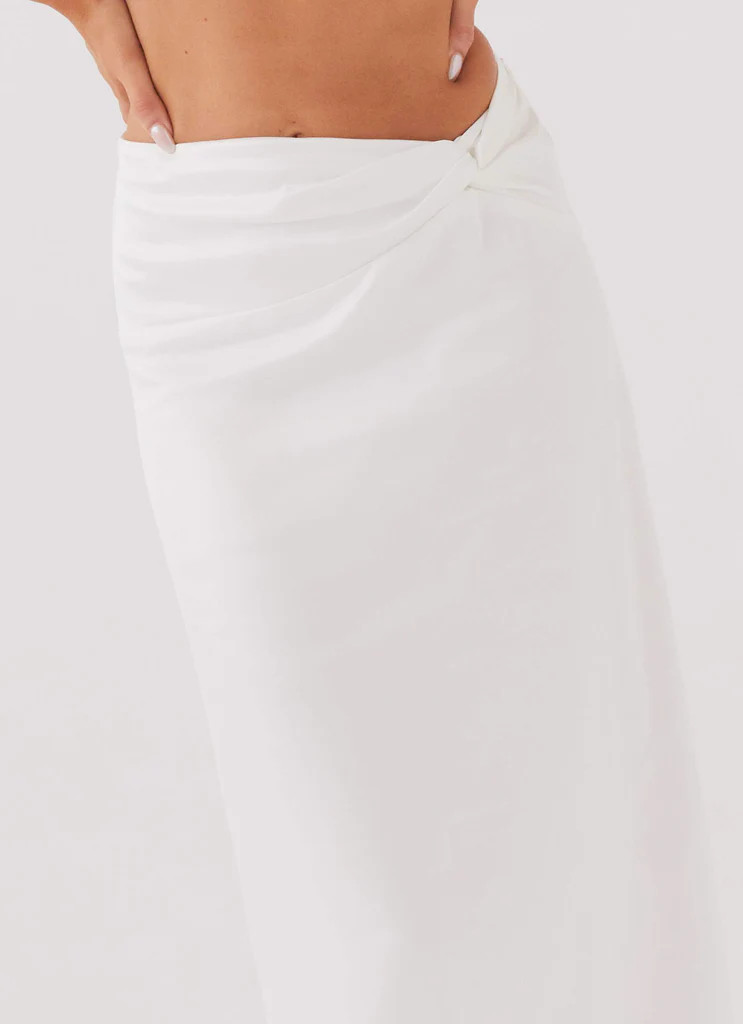 Crescent Light Twist Maxi Skirt - Ivory | Peppermayo (Global)