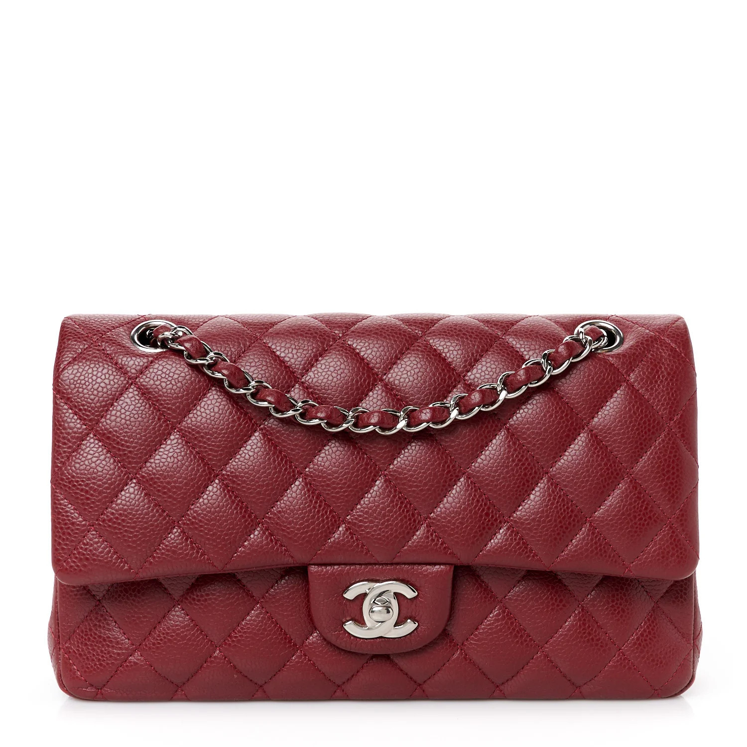 Chanel Caviar Quilted Medium Double Flap Red | FASHIONPHILE (US)