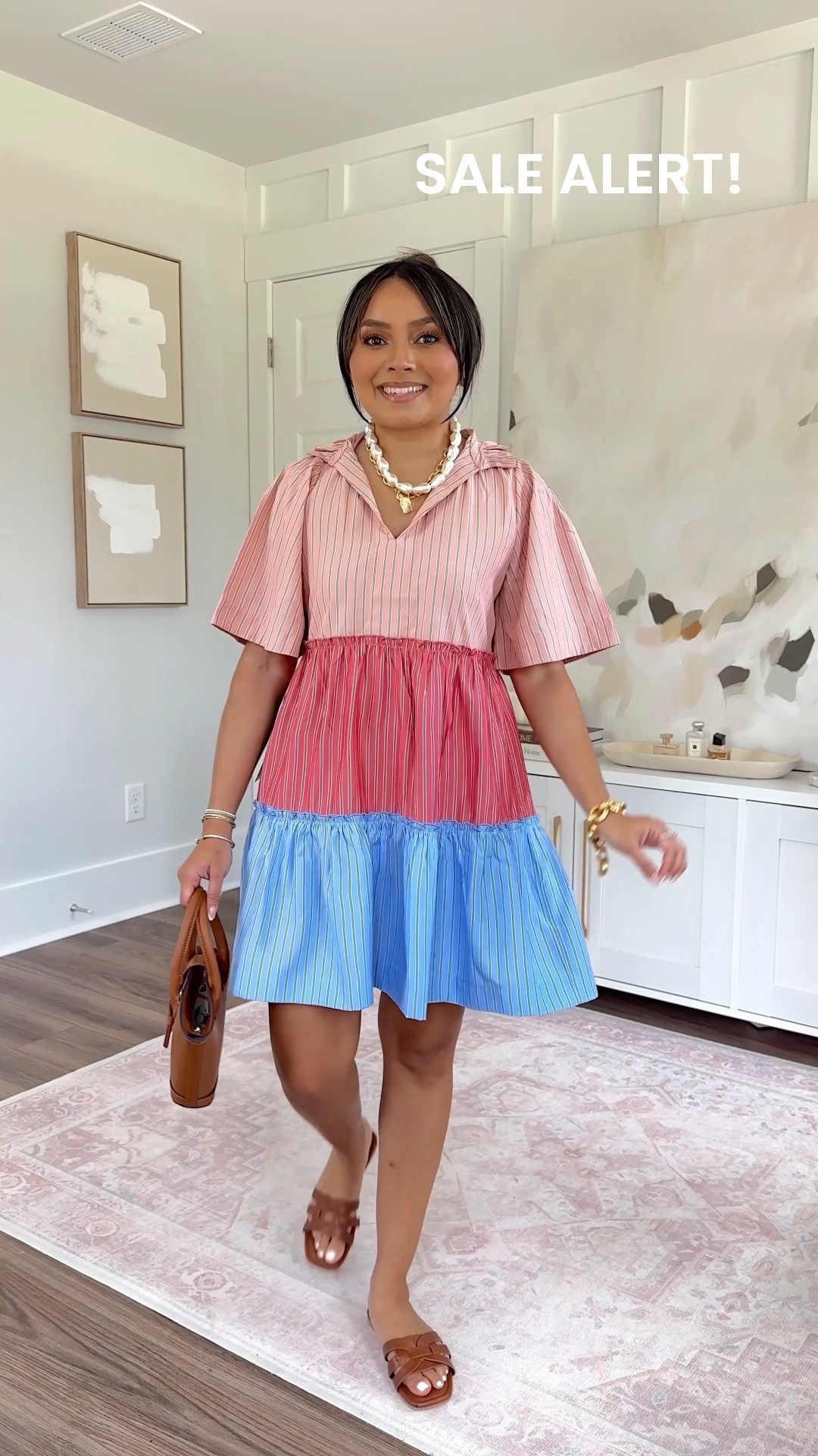 Dress size xxs TTS 
 Sandals size 5.5 TTS



#LTKSaleAlert #LTKPetite #LTKootd