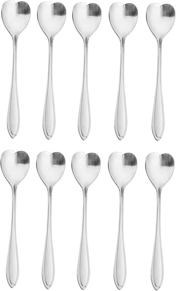 20 Pieces Stainless Steel Coffee Spoon Creative Dessert Spoons for Sugar, Stir, Ice Cream, Cake, ... | Amazon (US)