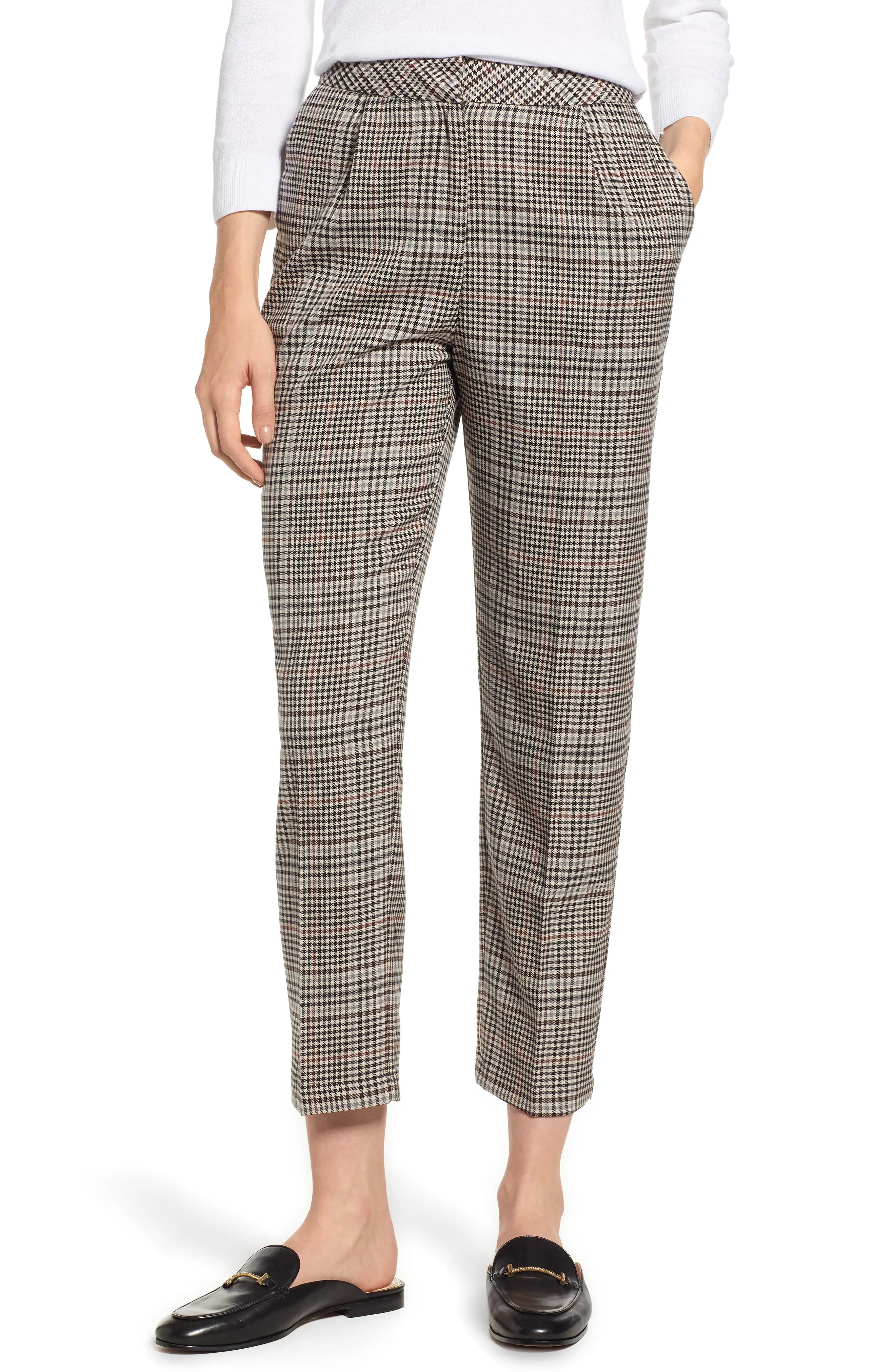 1.STATE Check Plaid Tapered Leg Pants | Nordstrom