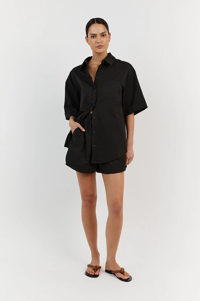 MAXIE BLACK COTTON SHIRT | DISSH