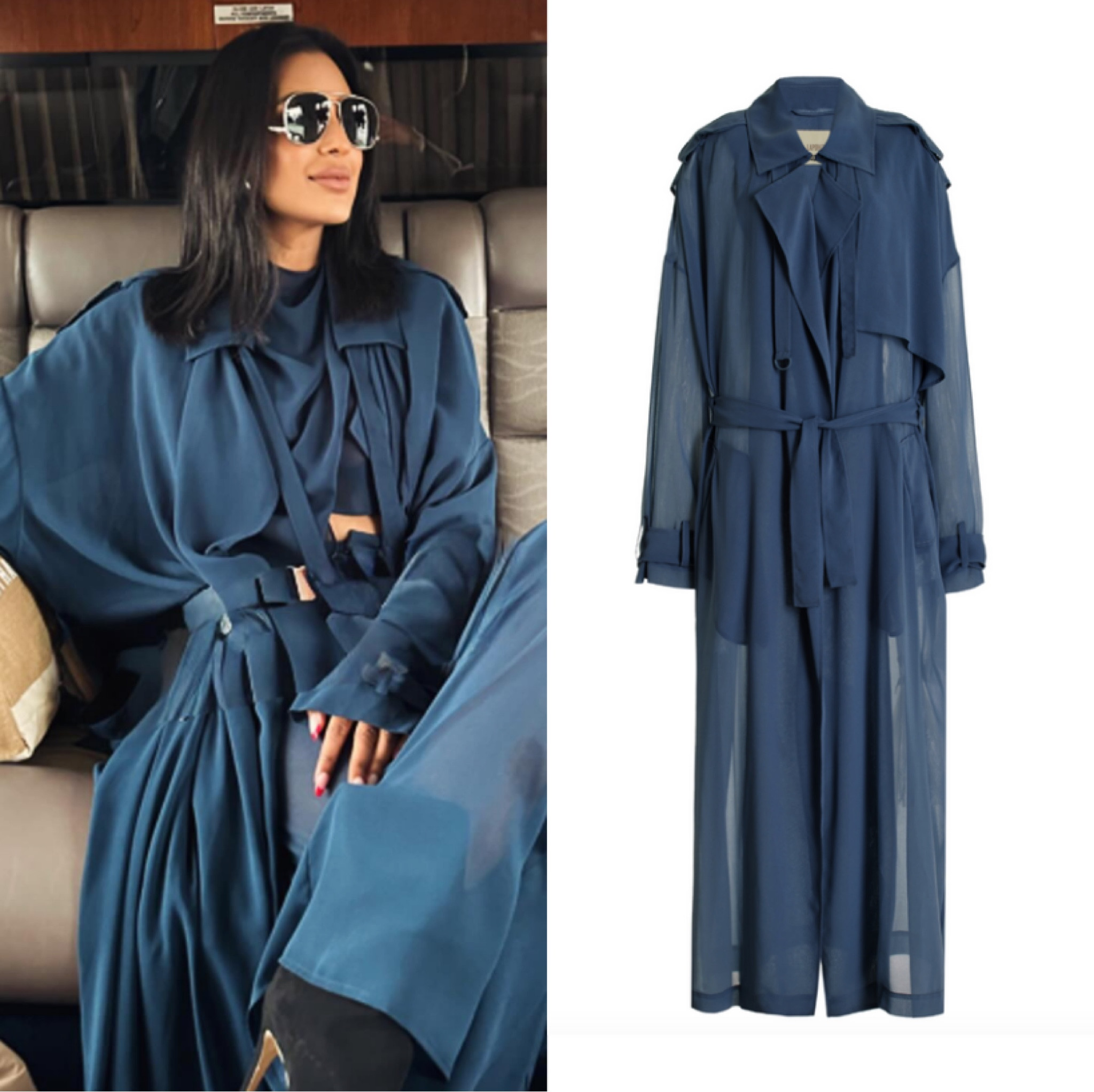 Jessel Taank’s Blue Sheer Trench Coat 📸 + Info= @jesseltaank