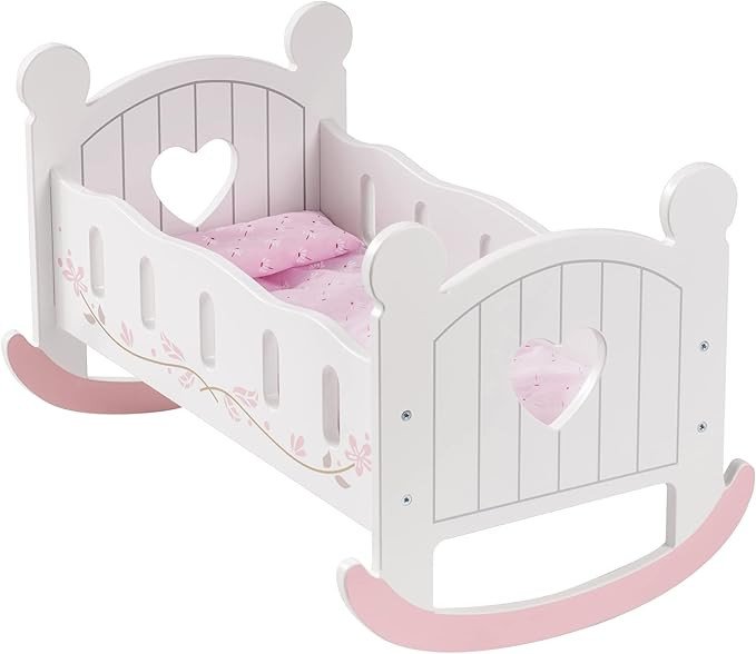 ROBUD Wooden Baby Doll Crib, Baby Doll Bed Toys, Fits Up to 18 Inch Doll Accessories | Amazon (US)