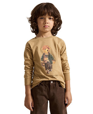 Boys' 2T-7 Polo Bear Cotton Long-Sleeve T-Shirt | Macy's