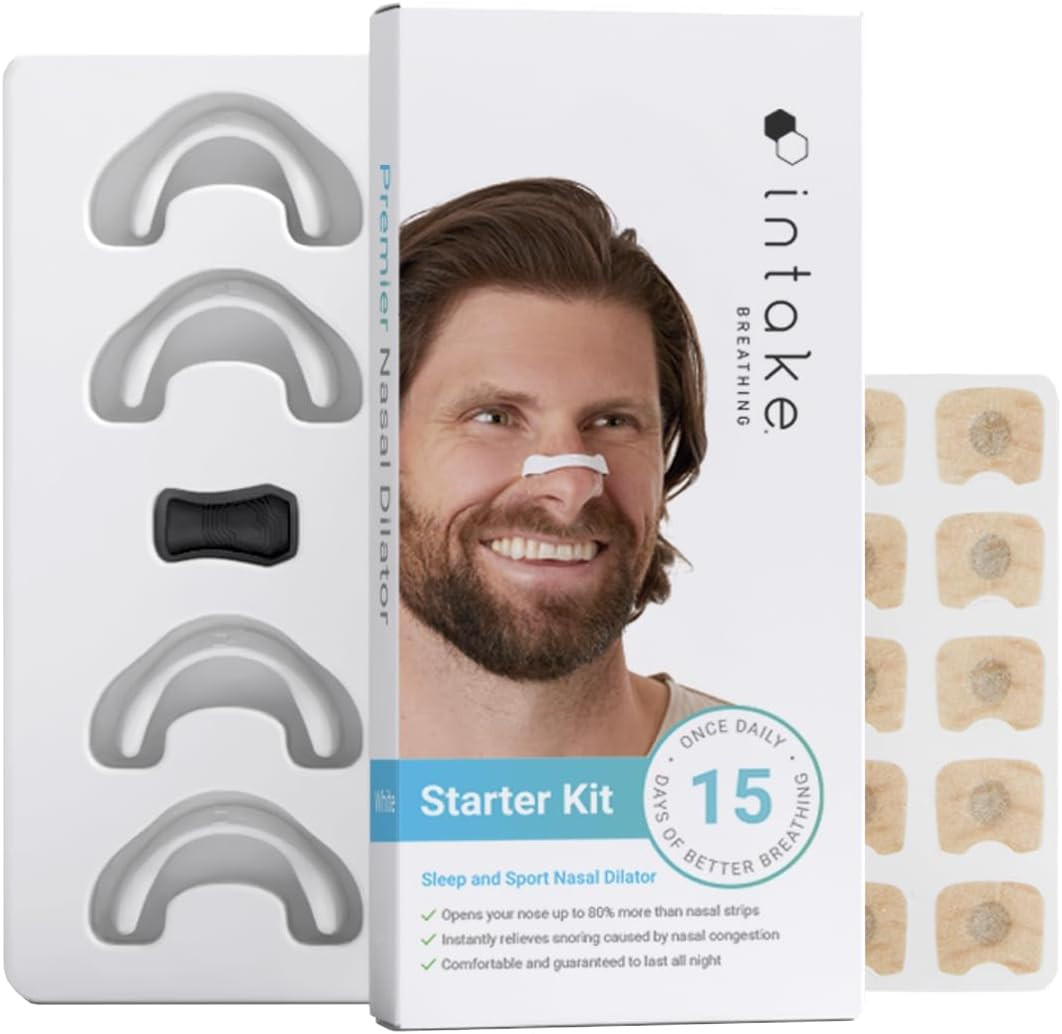 Intake Breathing Nasal Strip Starter Kit (15 Count, White) - Boost Oxygen Intake, Reduce Snoring,... | Amazon (US)