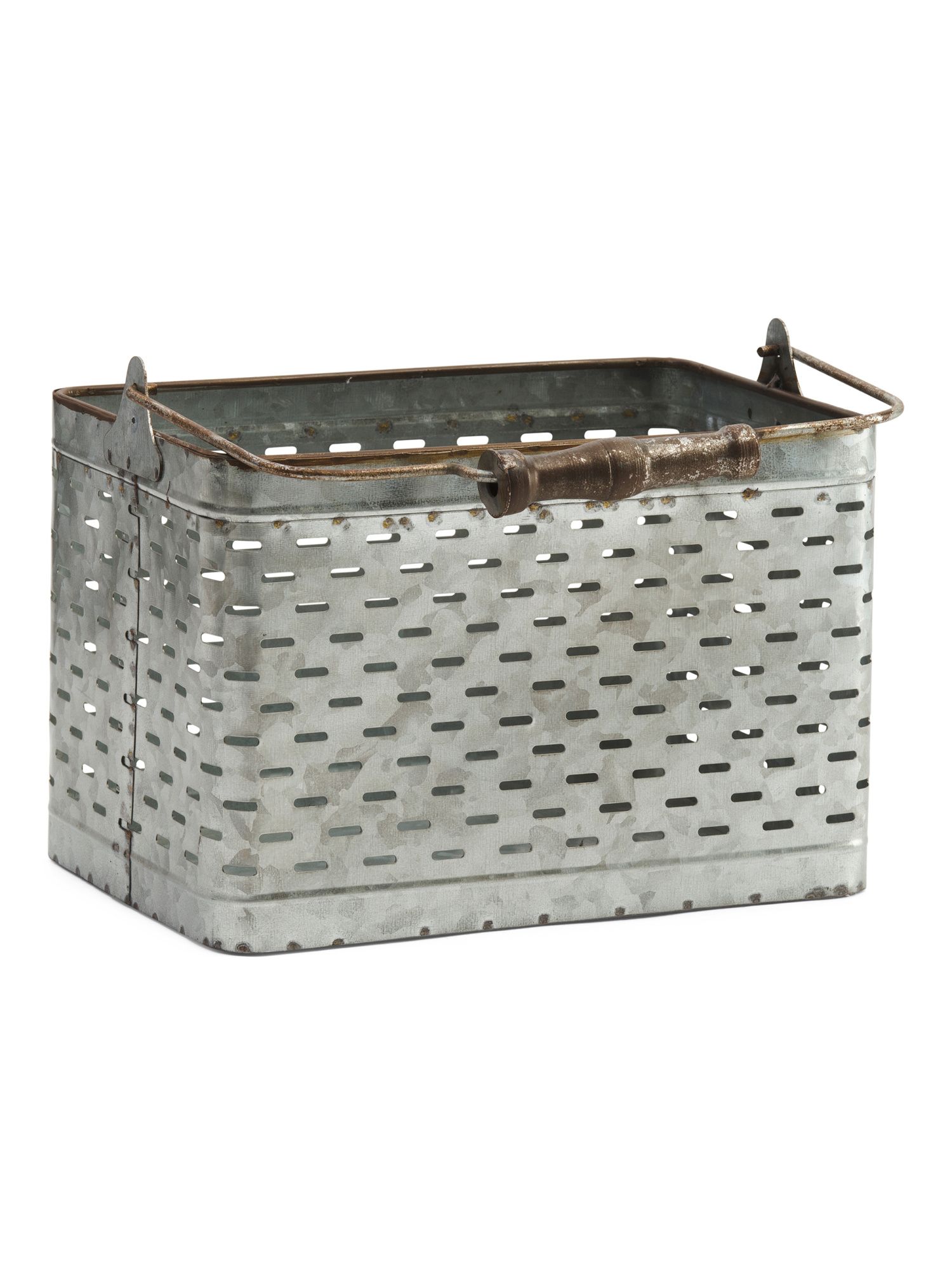 Galvanized Metal Storage Basket | TJ Maxx